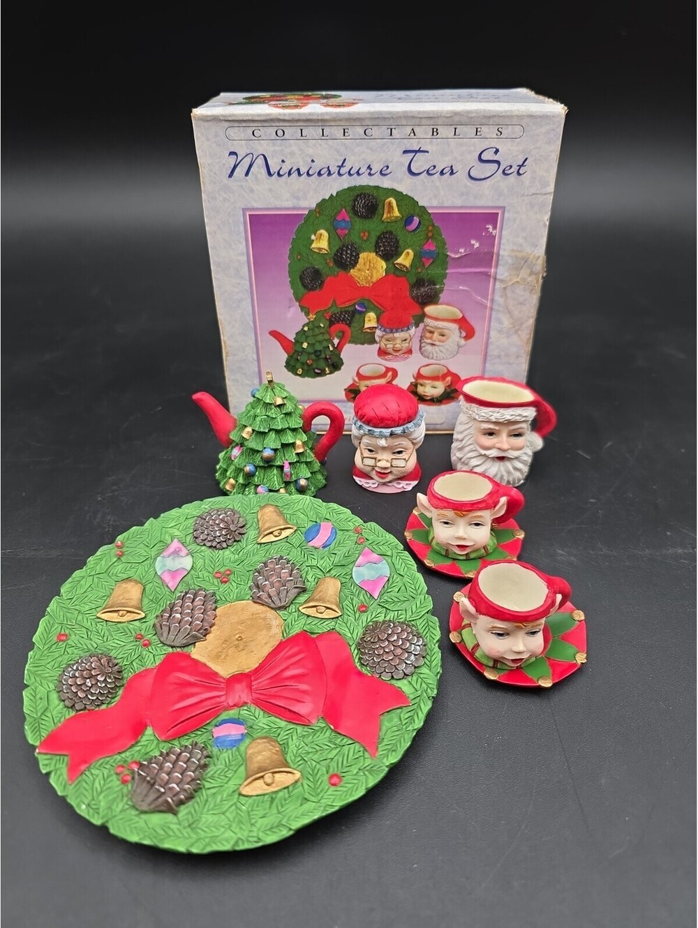 Vtg Collectables Miniature Tea Set Christmas Holiday